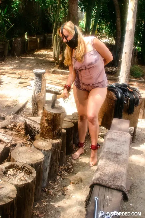 Paige Richards: Tall Blonde in a Bikini Gets Spanked and Bound Outdoors – photo 18 of 21