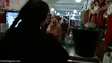 Holly Heart – Blonde with Enhanced Tits Sucks Cock in Public