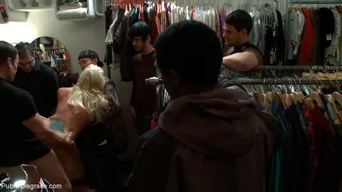 Holly Heart: Blonde with Enhanced Tits Sucks Cock in Public – photo 10 of 21