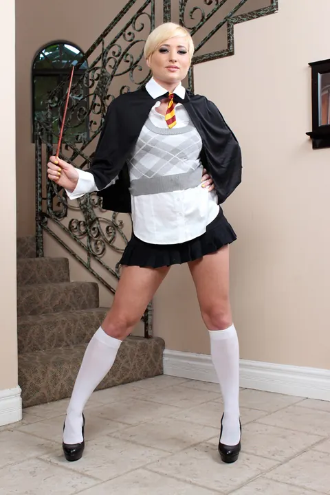 Nora Skyy: Short-Haired Blonde in Uniform Takes Cum in Mouth – photo 2 of 15