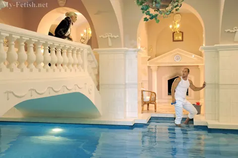 Blonde Strips in the Indoor Pool for Anal and a Facial – photo 1 of 15