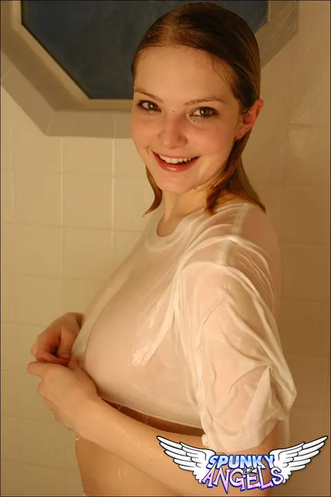 Cute Chloe: Slim Blonde with Big Natural Tits Showers in See-Through Panties – photo 11 of 12