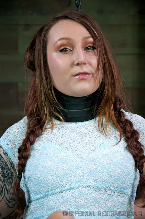 Mollie Rose: Brunette Bares Her Natural Tits in High Heels and Bondage – photo 16 of 16