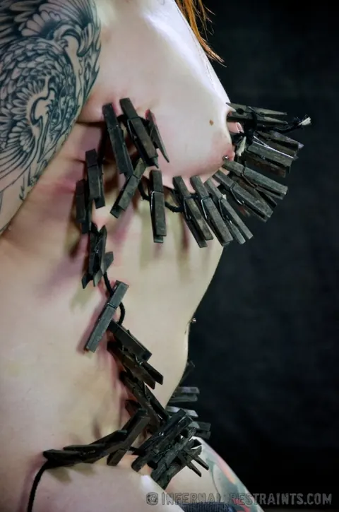 Mollie Rose: Brunette Bares Her Natural Tits in High Heels and Bondage – photo 8 of 16