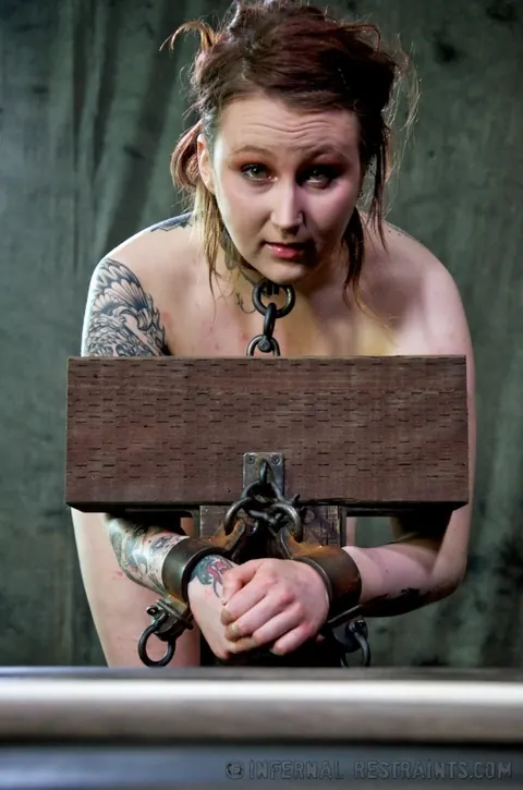 Mollie Rose: Brunette Bares Her Natural Tits in High Heels and Bondage – photo 14 of 16