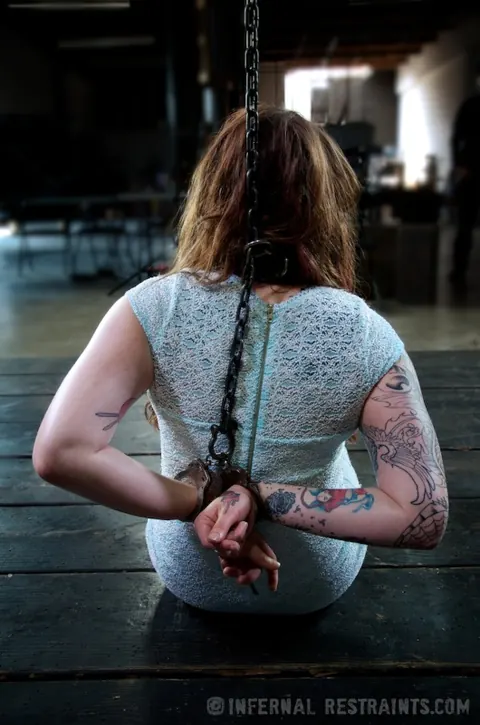 Mollie Rose: Brunette Bares Her Natural Tits in High Heels and Bondage – photo 12 of 16