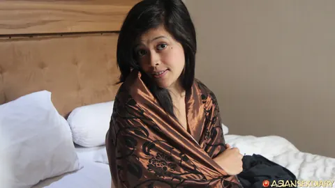 Asian Brunette Pulls Lingerie Aside to Spread Her Hairy Pussy – photo 2 of 15