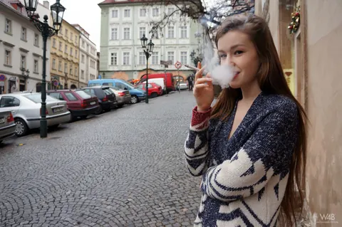 Emily Bloom: Busty Brunette Strips Out of Her Panties and Spreads in Public – photo 20 of 20