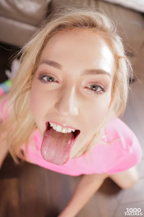 Zoe Parker: Petite Blonde Strips and Sucks Cock for a Facial – photo 10 of 16