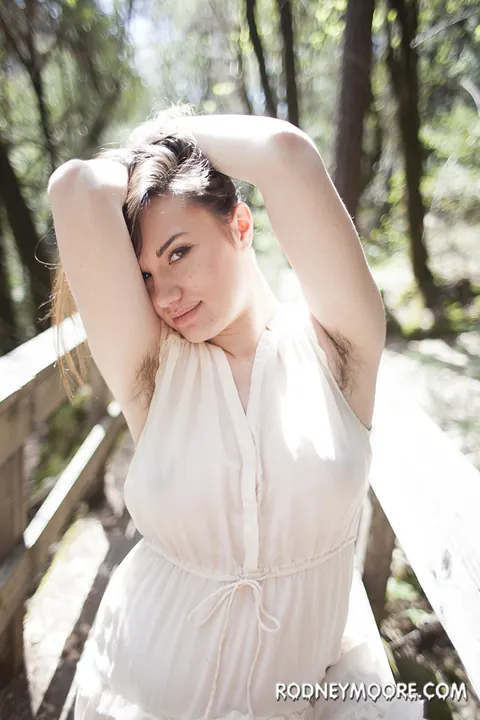 Paris Lincoln: Pregnant Brunette with Big Tits Strips Outdoors and Spreads – photo 2 of 20