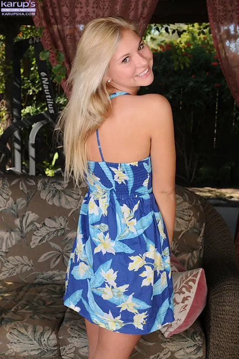 Blair Winters: Thick Blonde Lifts Her Skirt and Spreads Her Legs – photo 2 of 16