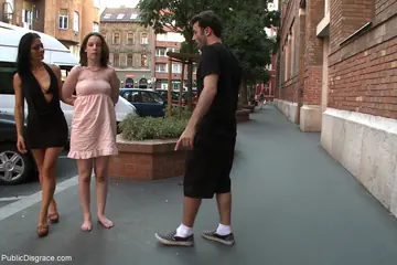 Sandra Romain – British MILF Bound in a Dress Outdoors