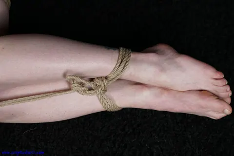Busty Blonde in Rope Bondage Spreads Her Legs – photo 15 of 16