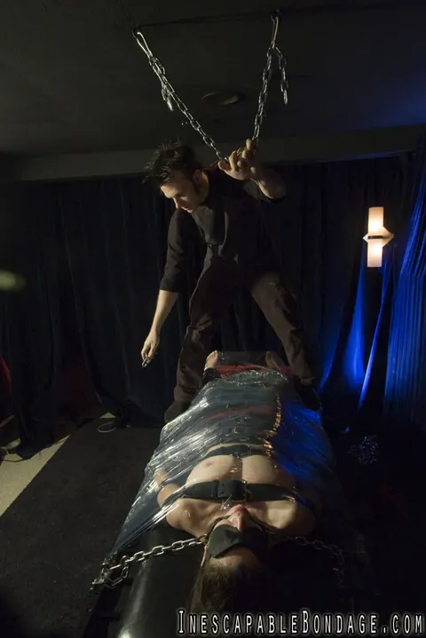 Woman Tied to a Table in Bondage Restraints – photo 12 of 15