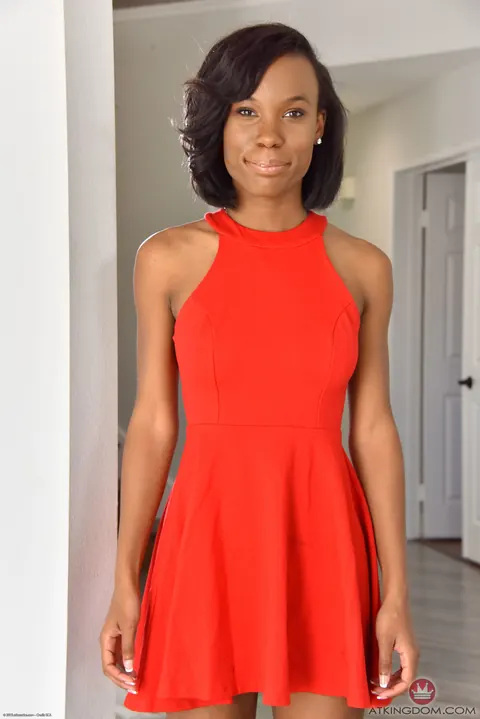 Ivory Logan: Petite Ebony Brunette Fingers and Spreads Her Pussy Wide – photo 1 of 21