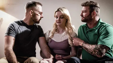 Eliza Eves: Blonde in Glasses Sucks Two Cocks and Gets Fucked in a Threesome – photo 4 of 20