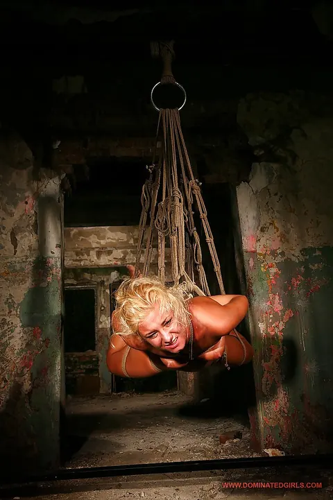 Angelic Diamond: Blonde with Small Tits Tied Up in BDSM Spreads Wide – photo 16 of 16