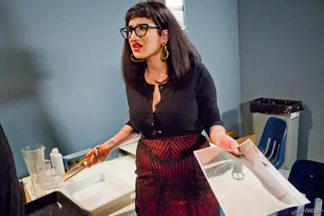 Arabelle Raphael – Busty Brunette in Heels and Glasses Takes BBC Anal