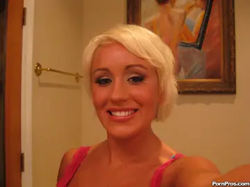 Tristan Taylor – Short-Haired Blonde Pulls Panties Aside in the Bedroom