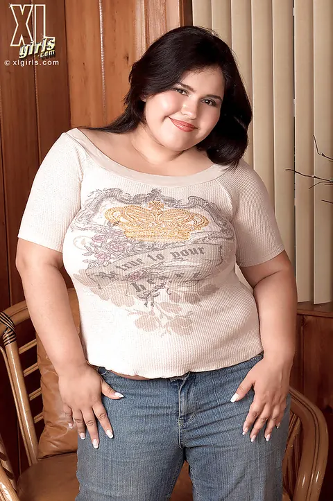 Karla Lane: Latina BBW Strips Out of Her Jeans Flaunting Her Big Tits – photo 2 of 16