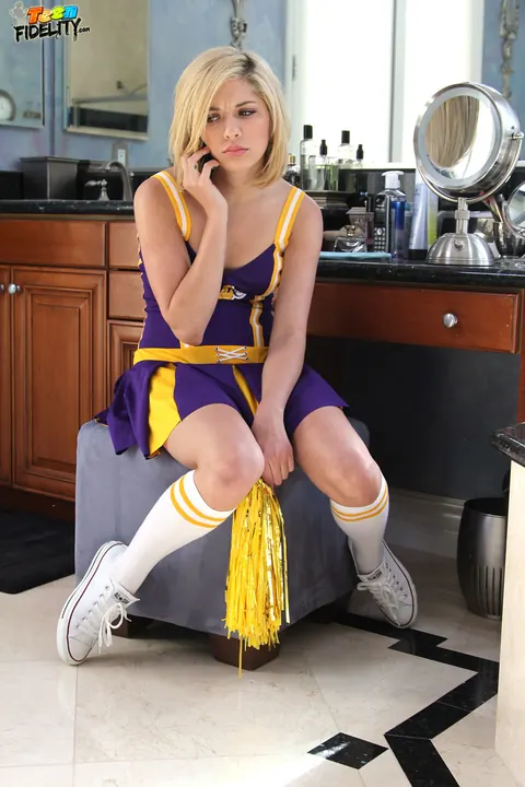 Lia Lor: Petite Short-Haired Blonde Takes Anal Doggy Style in the Bathroom – photo 1 of 21