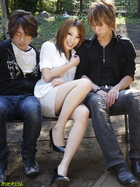 Aya Sakuraba: Japanese Redhead Fucked in Threesome with Anal and Toy – photo 4 of 12