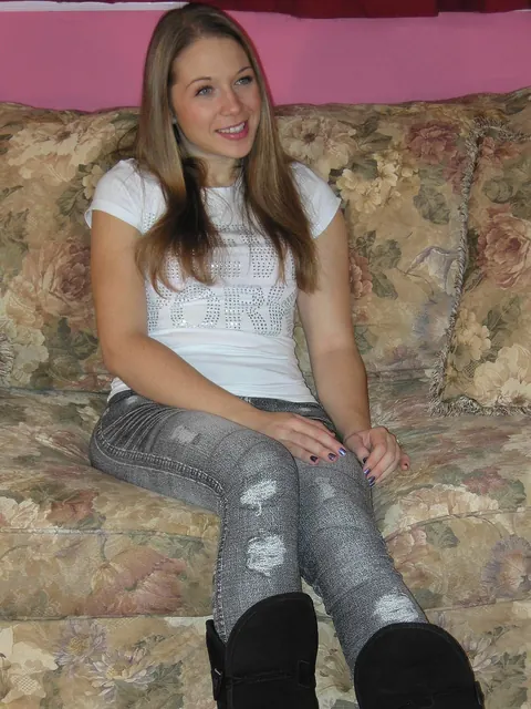 Blonde Strips Naked in Boots to Show Her Small Tits – photo 3 of 20