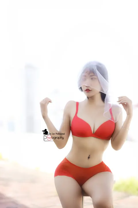 Thick Asian Brunette Poses in Lingerie and a Costume – photo 10 of 20