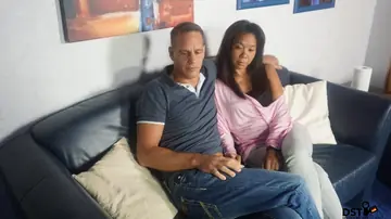 German MILF Gives a Blowjob and Gets Pussy Licked in 69 on the Sofa
