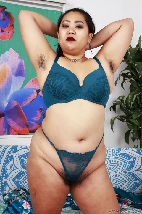 Asian BBW Spreads Her Hairy Pussy and Big Ass – photo 3 of 21