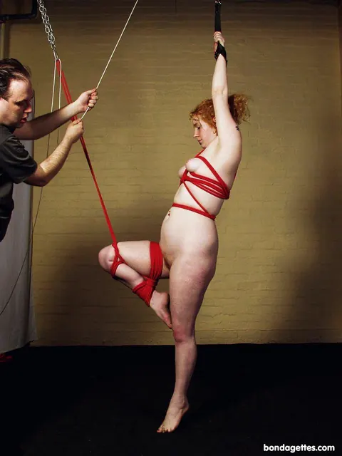 Redhead Bound in Rope Bondage While Nude – photo 19 of 21