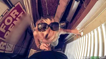 Busty Blonde in Glasses Gives a Blowjob Before Anal Doggy Style