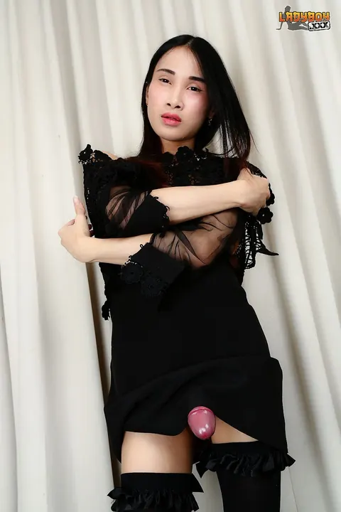 Asian Trans Woman Peels Off Her Top and Poses Nude for Camera – photo 12 of 16