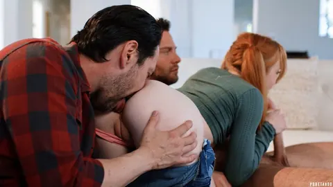 Madi Collins: Skinny Redhead Takes Double Penetration in a Threesome – photo 7 of 20