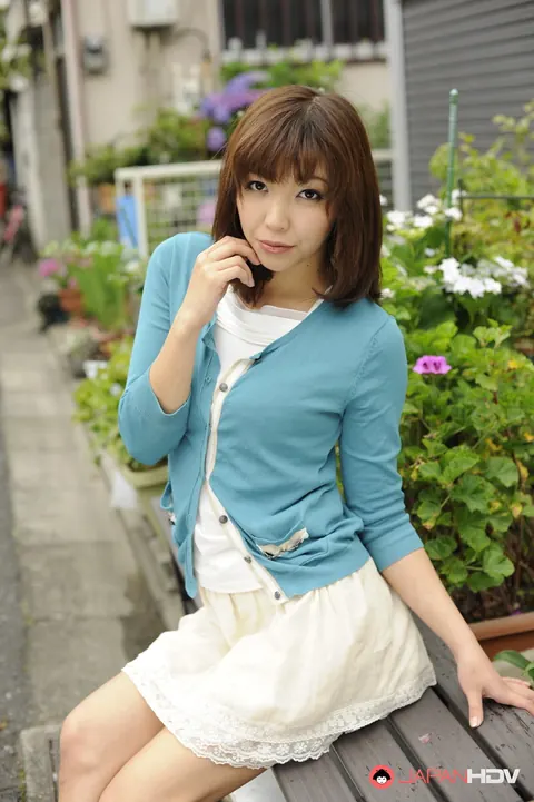 Juri Kitahara: Japanese Brunette in a Skirt and Heels Poses Outdoors – photo 10 of 15
