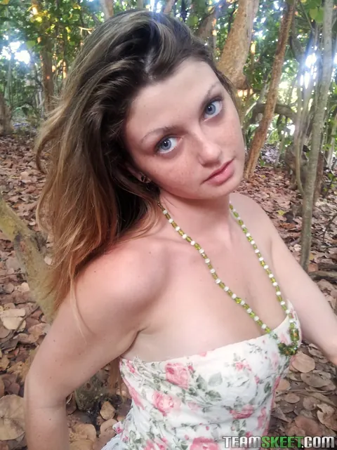 Staci Silverstone: Blonde Strips Naked in the Woods and Spreads Her Pussy – photo 2 of 16