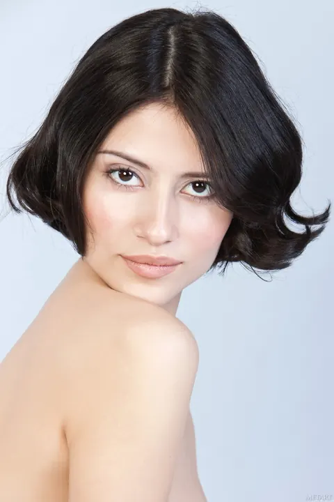 Brunette with Short Hair Spreads Her Hairy Pussy Wide – photo 20 of 20