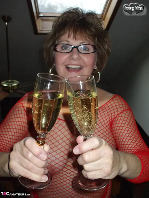 Bustybliss: Busty Brunette MILF in Glasses Sips Wine Before POV Blowjob – photo 2 of 20