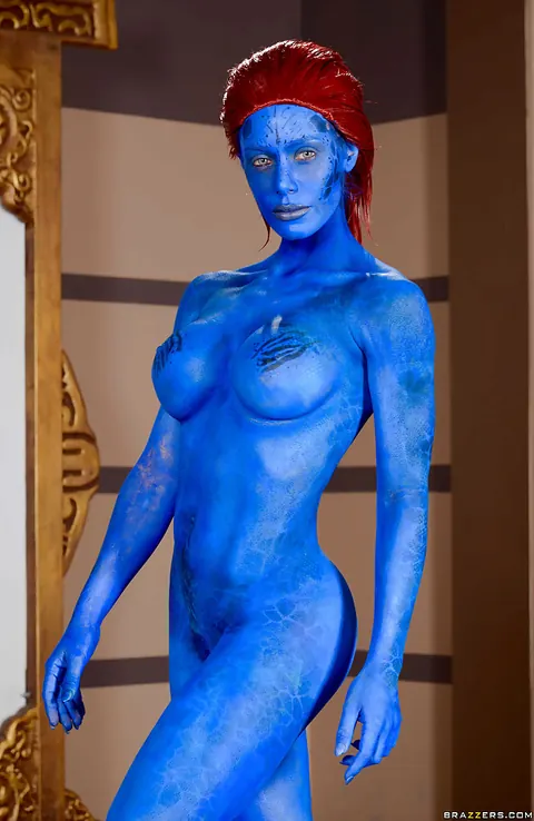 Nicole Aniston: Redhead in Body Paint Shows Off Her Enhanced Tits and Spreads – photo 4 of 16