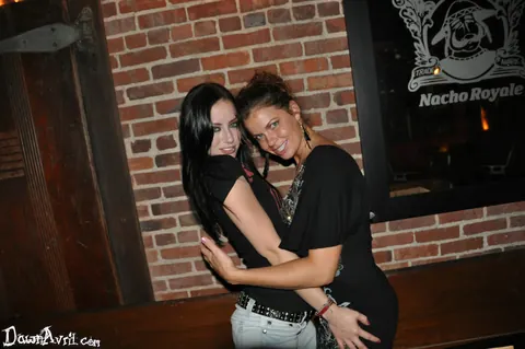 Dawn Avril: Thick Brunette and Friend Flash Skirts and Jeans Outdoors – photo 2 of 12
