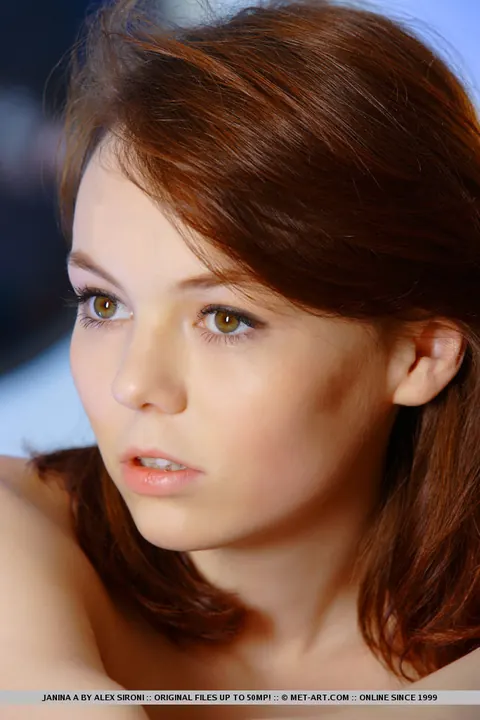 Janina A: Thick European Redhead Pulls Aside Her Lingerie to Spread Her Shaved Pussy – photo 18 of 18