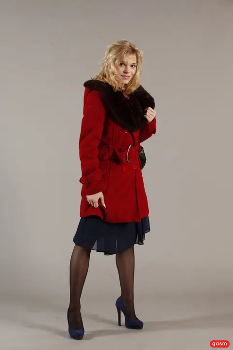 Petite European Blonde Poses in a Skirt and High Heels – photo 2 of 15