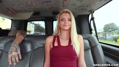Riley Star: Blonde Strips in a Van and Takes Cum in Mouth – photo 7 of 21