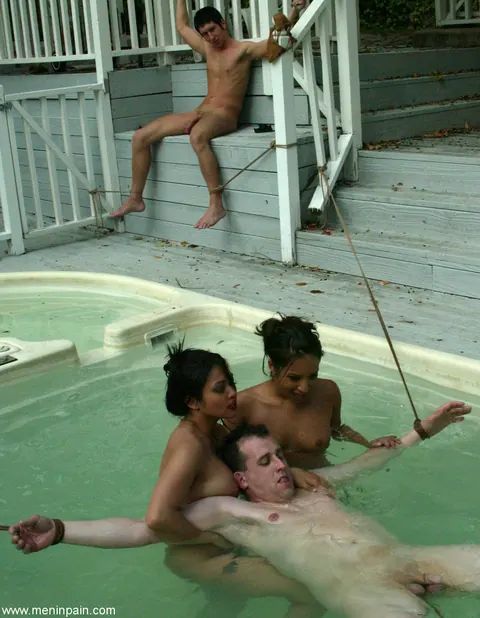 Mika Tan: Petite Latina and Slim Asian Brunette Dominate Restrained Partners Outdoors – photo 19 of 20