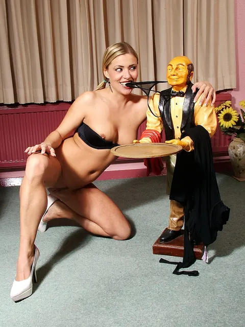 Karen Wood: British Blonde in Heels Spreads and Fingers Her Pussy – photo 15 of 21