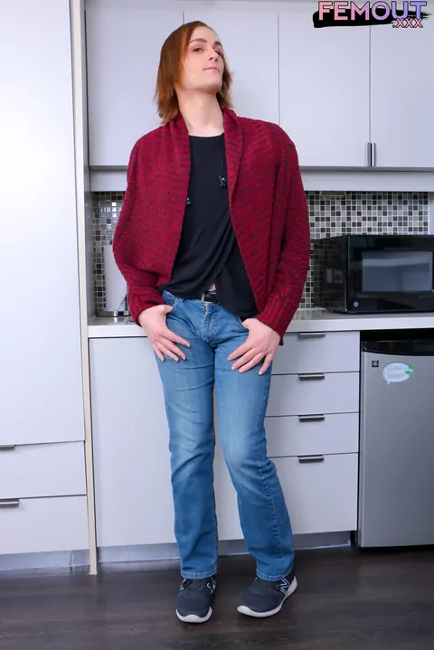 Trans Woman Pulls Top Off and Poses Nude – photo 1 of 16