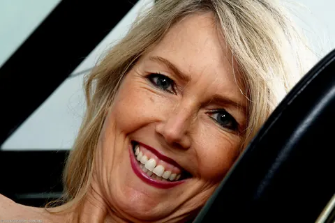 Ginger B: Mature Blonde Undresses by the Car and Fingers Herself – photo 13 of 20