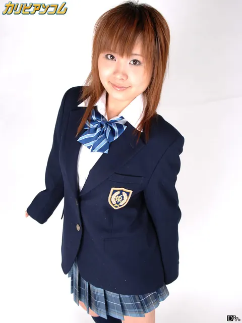 Ichigo Morino: Petite Japanese Brunette in Uniform Poses and Strips – photo 3 of 12