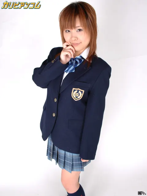 Ichigo Morino: Petite Japanese Brunette in Uniform Poses and Strips – photo 2 of 12