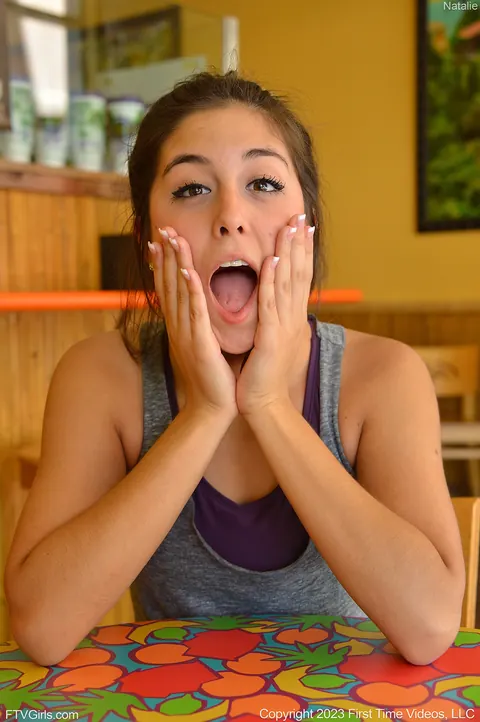 Natalie Monroe: Brunette Spreads and Inserts a Cucumber at the Outdoor Gym – photo 13 of 15